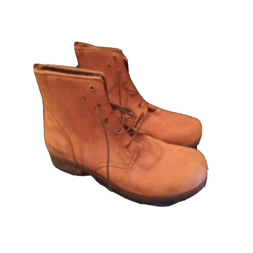 L.L. Bean Womens Boots 0 BPF9 04 Brown Suede 8.5 Medium Lace Up Low Heel